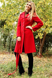 Пальто зимнее "Валерия"  красный